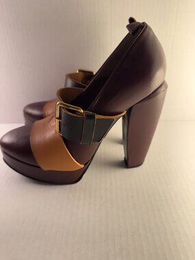 MARNI LEATHER PLATFORM MARY JANE PUMPS